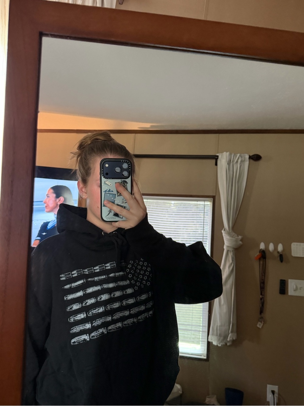 “We The People” Black Graphic Hoodie Sweatshirt - American Flag in Ammo